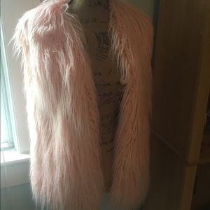 Faux fur vest/waistcoat NWT baby pink